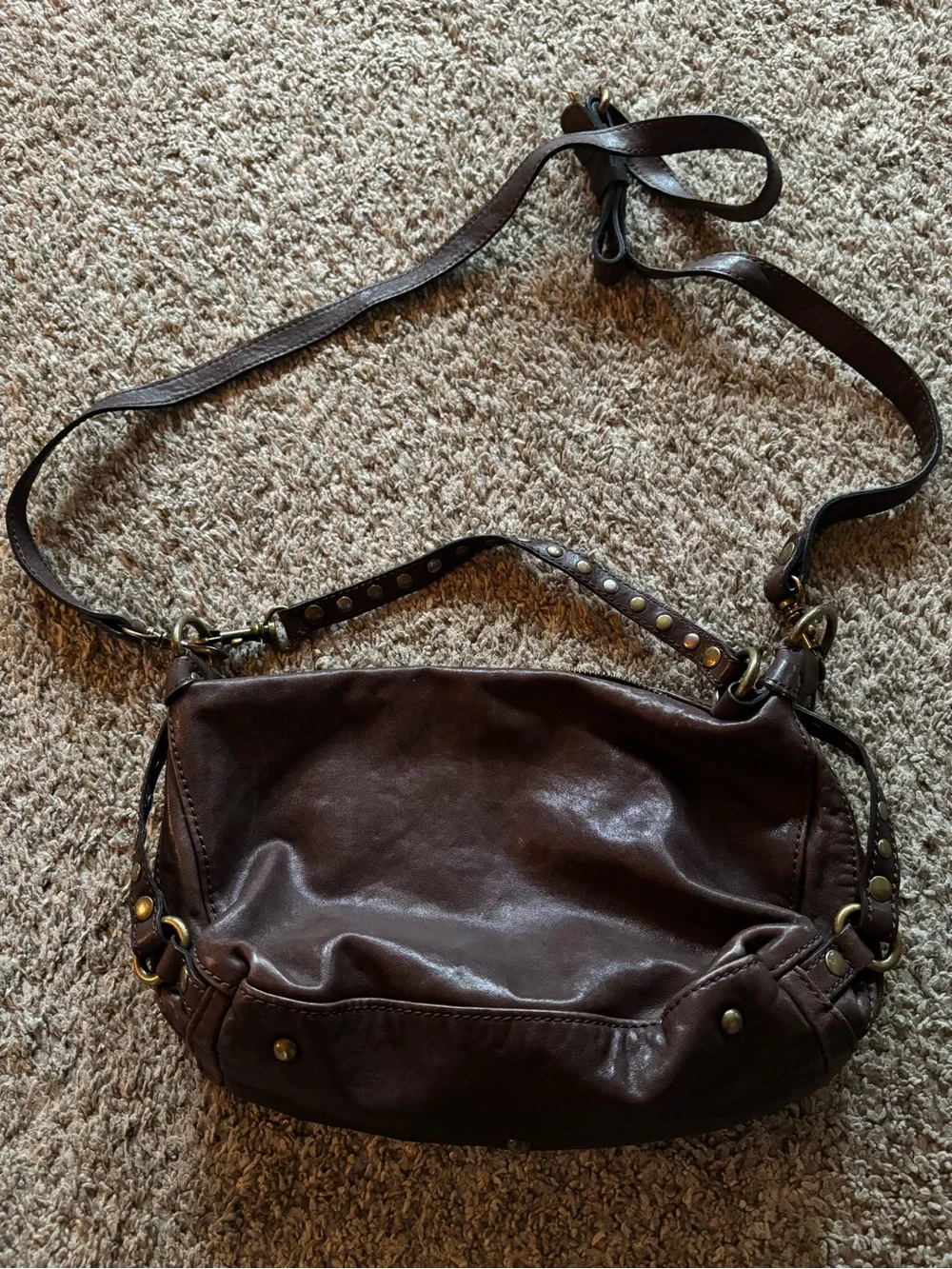 Patricia Nash Women's Distressed Leather Crossbody Bag - Dark Brown